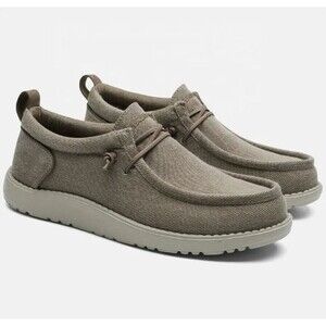 Itazero Men's Canvas Slip On Loafers Khaki Size 9.5W Wide NWB